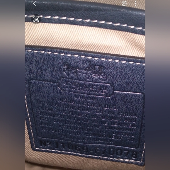 Authentic Coach Heritage Signature Blue Stripe Leatherware Crossbody Bag - Picture 4 of 16